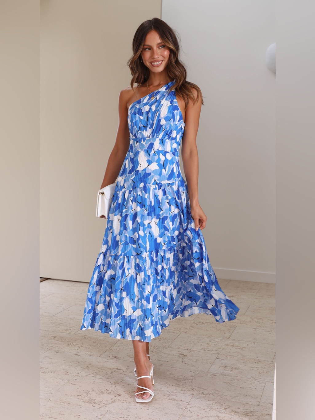 Billy J Jayma One-Shoulder Floral Maxi Dress | Us 10 | Nwt